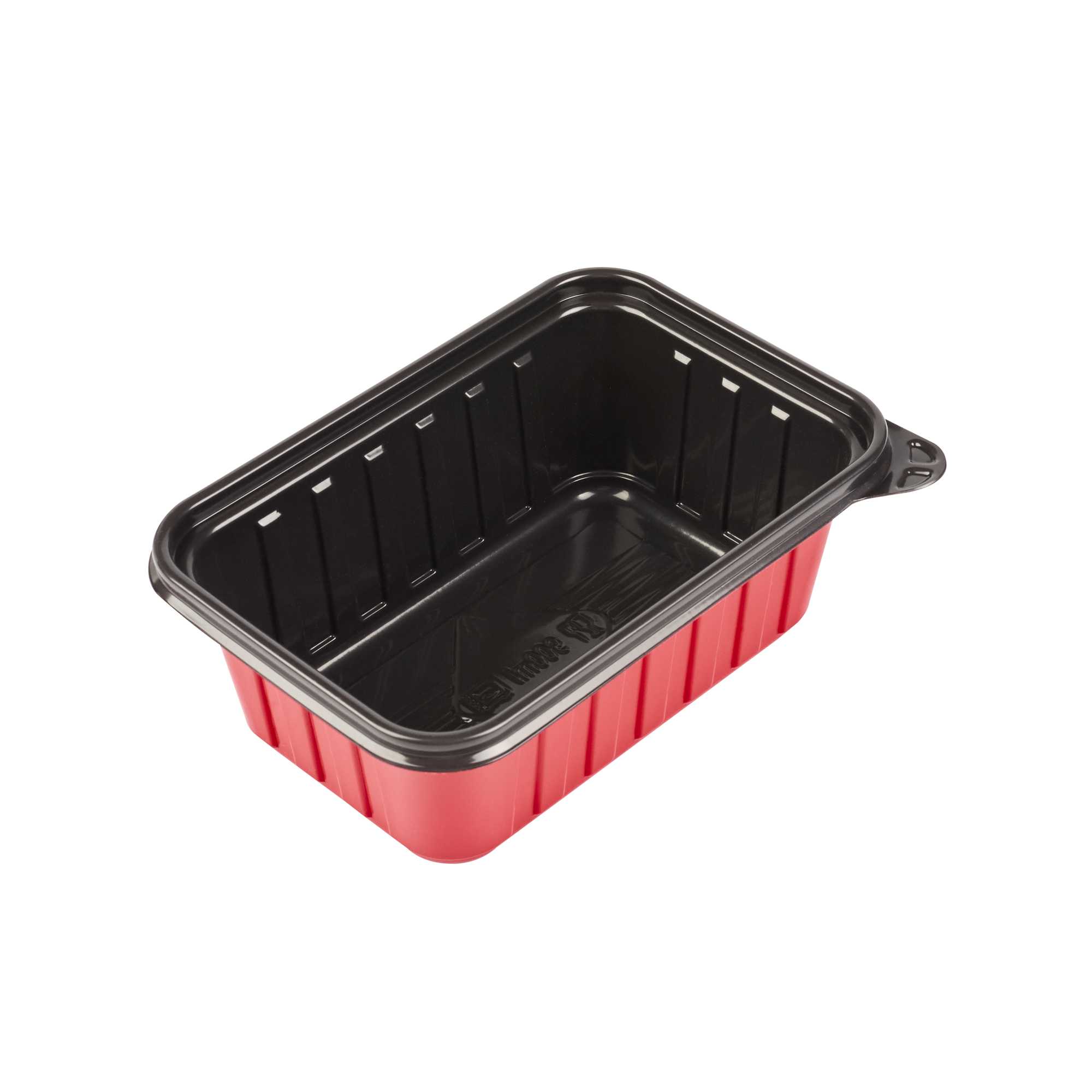 Bento Tek 30 oz Rectangle Red Plastic To Go Box - Microwave-Safe - 7 1/4" x 4 3/4" x 2 3/4" - 200 count box