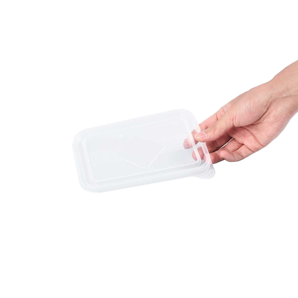 Bento Tek Rectangle Clear Plastic Lid - Fits 16, 22, 30 oz To Go Box - 7 1/4" x 4 3/4" - 50 count box