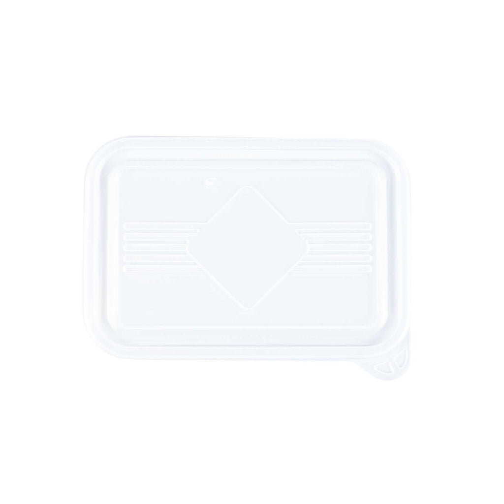 Bento Tek Rectangle Clear Plastic Lid - Fits 16, 22, 30 oz To Go Box - 7 1/4" x 4 3/4" - 50 count box