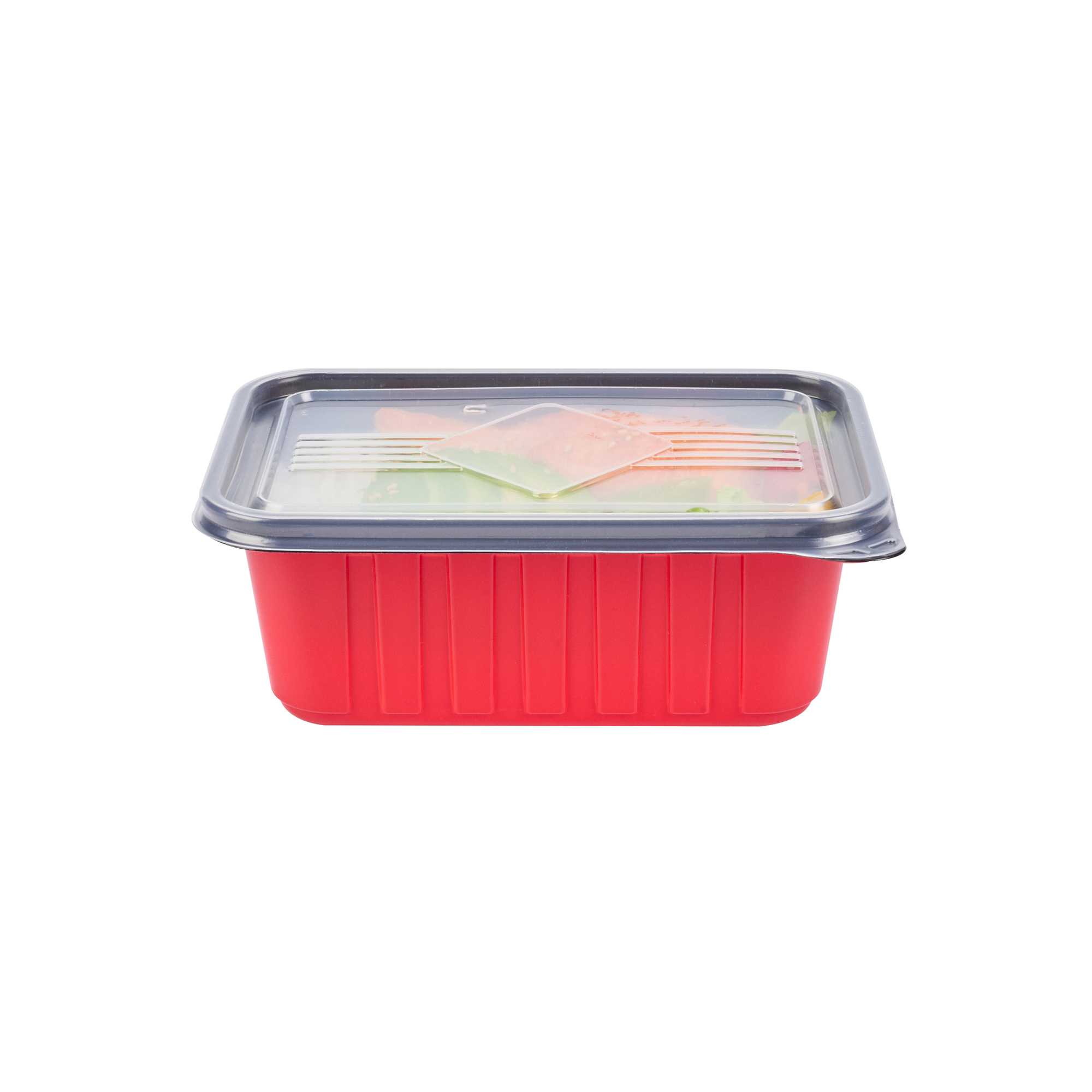 Bento Tek Rectangle Clear Plastic Lid - Fits 16, 22, 30 oz To Go Box - 7 1/4" x 4 3/4" - 200 count box