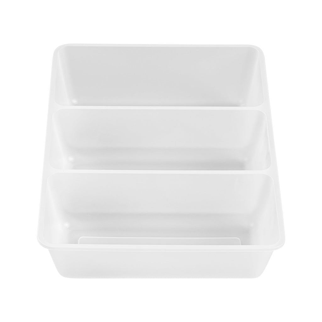 Bio Tek 40 oz White Plastic 3-Compartment Taco Insert Tray - Fits 49 / 71 / 98 Bio Box Take Out Container, Microwave-Safe - 200 count box