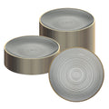 Moderna Round Black Translucent Plastic Gold-Rimmed Plate - Rippled - 7 1/4" x 7 1/4" - 20 count box