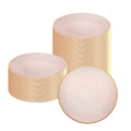 Moderna Round Pink Translucent Plastic Gold-Rimmed Plate - Rippled - 10" x 10" - 20 count box