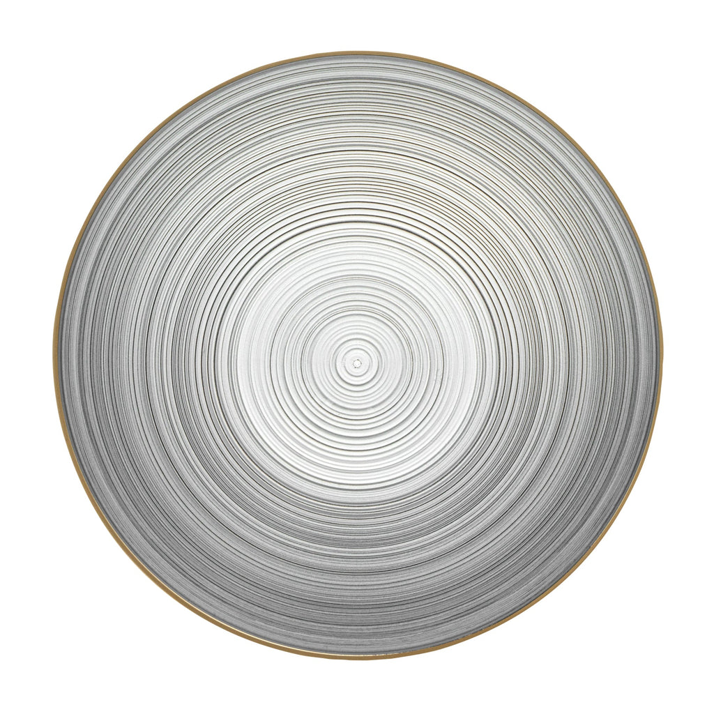 Moderna 16 oz Round Black Translucent Plastic Gold-Rimmed Bowl - Rippled - 5 1/2" x 5 1/2" x 2" - 20 count box