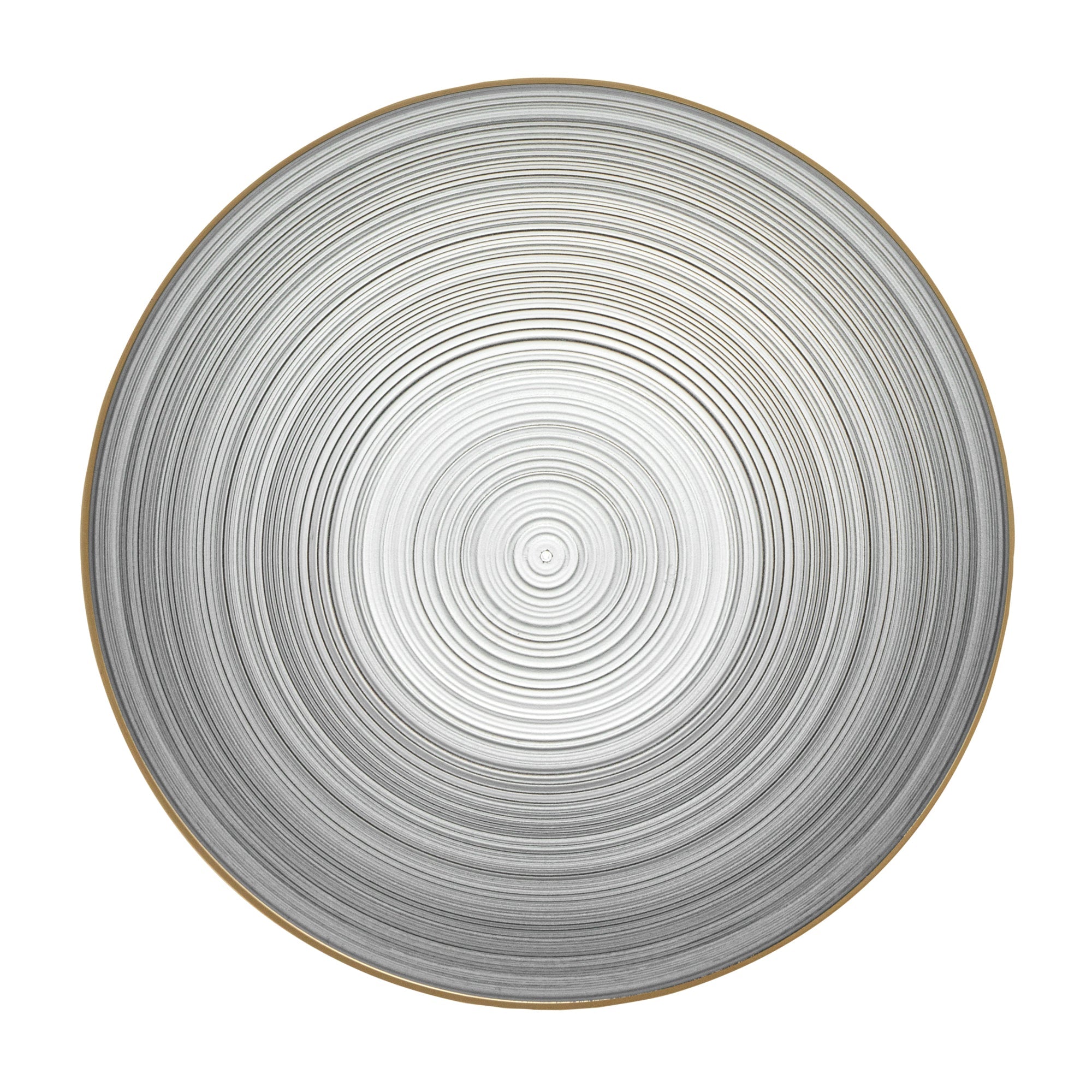 Moderna 16 oz Round Black Translucent Plastic Gold-Rimmed Bowl - Rippled - 5 1/2" x 5 1/2" x 2" - 20 count box