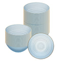 Moderna 16 oz Round Blue Translucent Plastic Gold-Rimmed Bowl - Rippled - 5 1/2" x 5 1/2" x 2" - 100 count box
