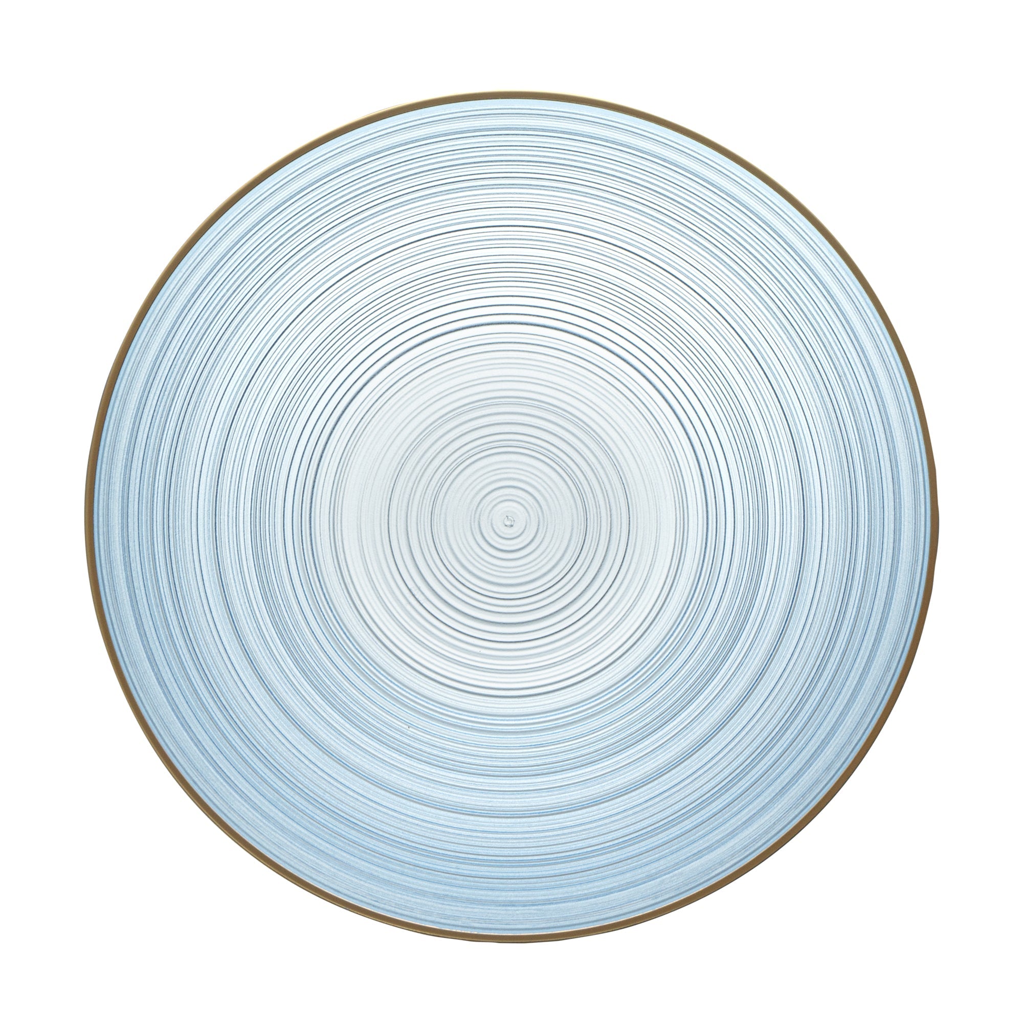Moderna 16 oz Round Blue Translucent Plastic Gold-Rimmed Bowl - Rippled - 5 1/2" x 5 1/2" x 2" - 100 count box