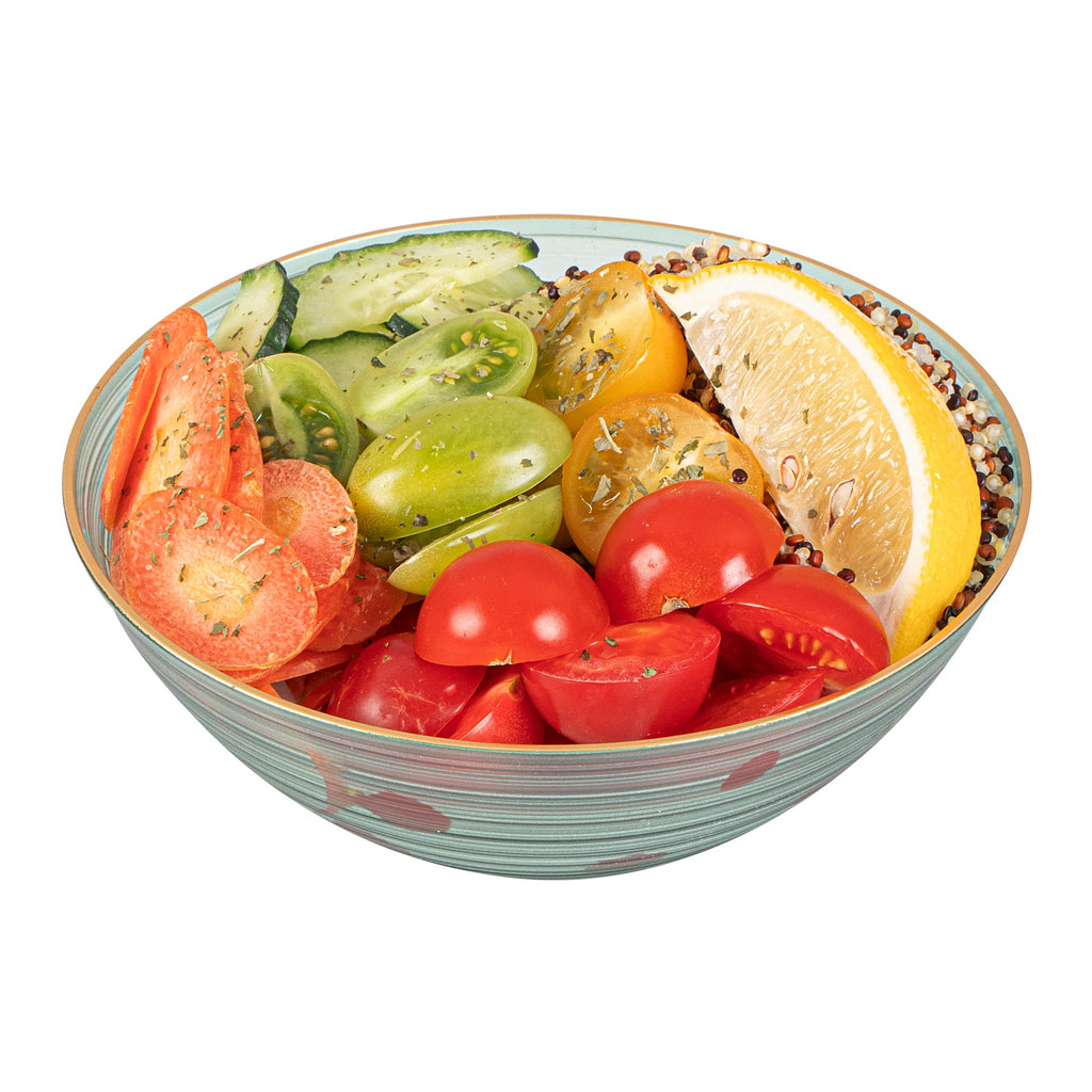 Moderna 16 oz Round Green Translucent Plastic Gold-Rimmed Bowl - Rippled - 5 1/2" x 5 1/2" x 2" - 20 count box