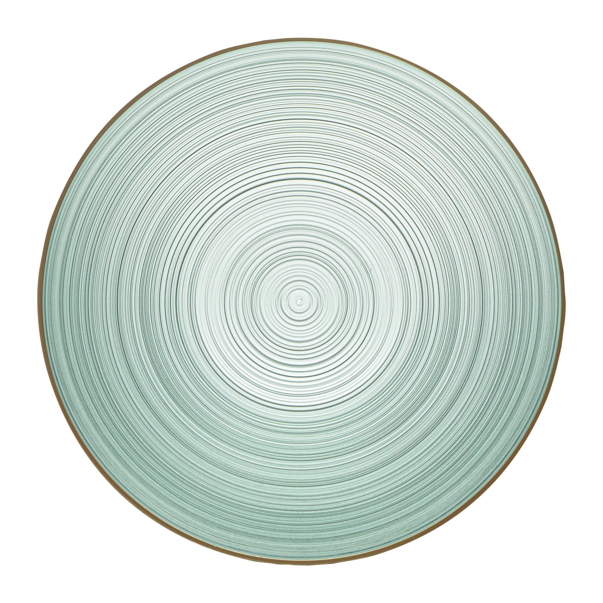 Moderna 16 oz Round Green Translucent Plastic Gold-Rimmed Bowl - Rippled - 5 1/2" x 5 1/2" x 2" - 100 count box