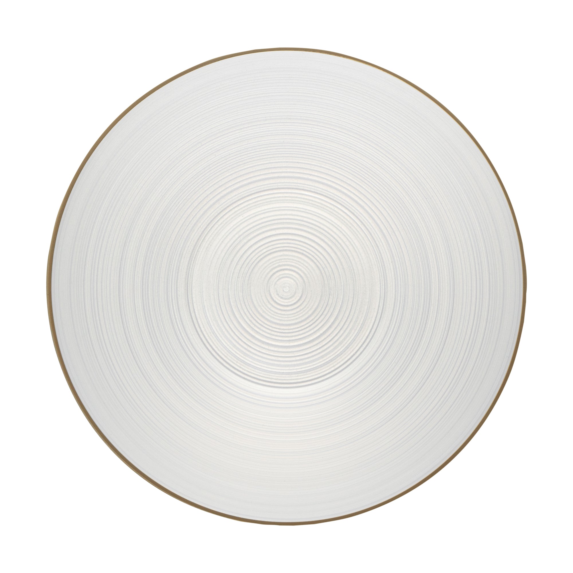 Moderna 16 oz Round White Translucent Plastic Gold-Rimmed Bowl - Rippled - 5 1/2" x 5 1/2" x 2" - 100 count box
