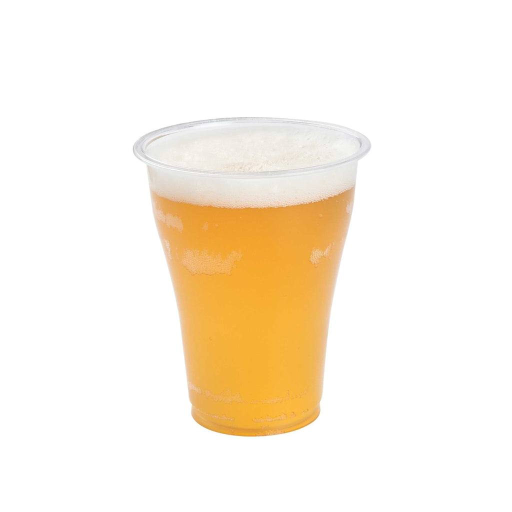 Basic Nature 14 oz Clear PLA Plastic Beer Glass - Compostable - 3 3/4" x 3 3/4" x 4 1/2" - 50 count box
