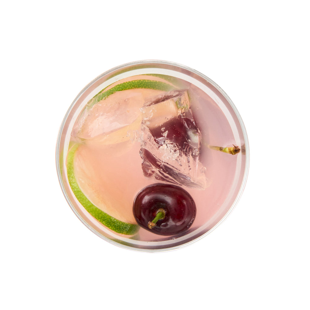 Chef 101 9 oz Clear Plastic Tumbler - with Rose Gold Rim - 3 1/2" x 3 1/2" x 2 3/4" - 20 count box