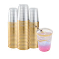 Chef 101 10 oz Clear Plastic Tumbler - with Gold Rim - 3" x 3" x 3 3/4" - 500 count box
