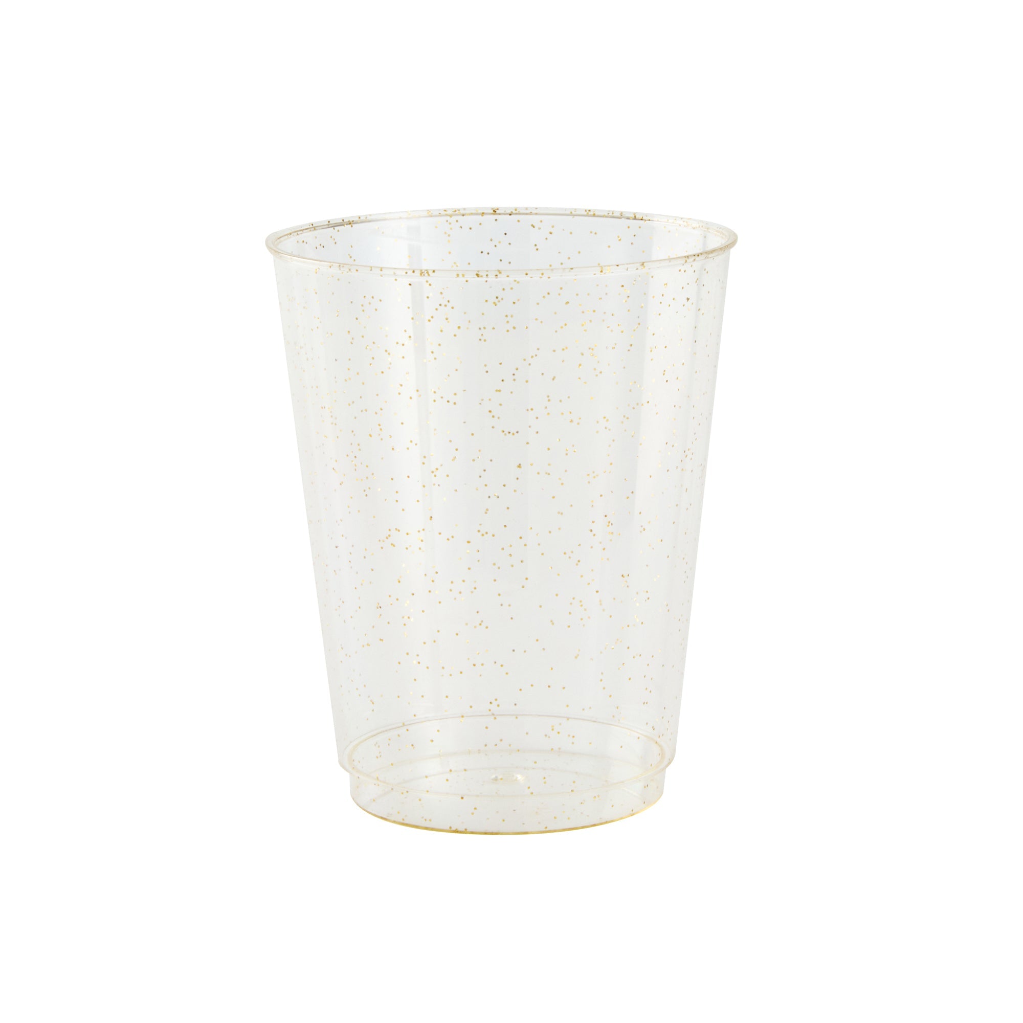Chef 101 10 oz Gold Glitter Plastic Tumbler - 3" x 3" x 3 3/4" - 20 count box