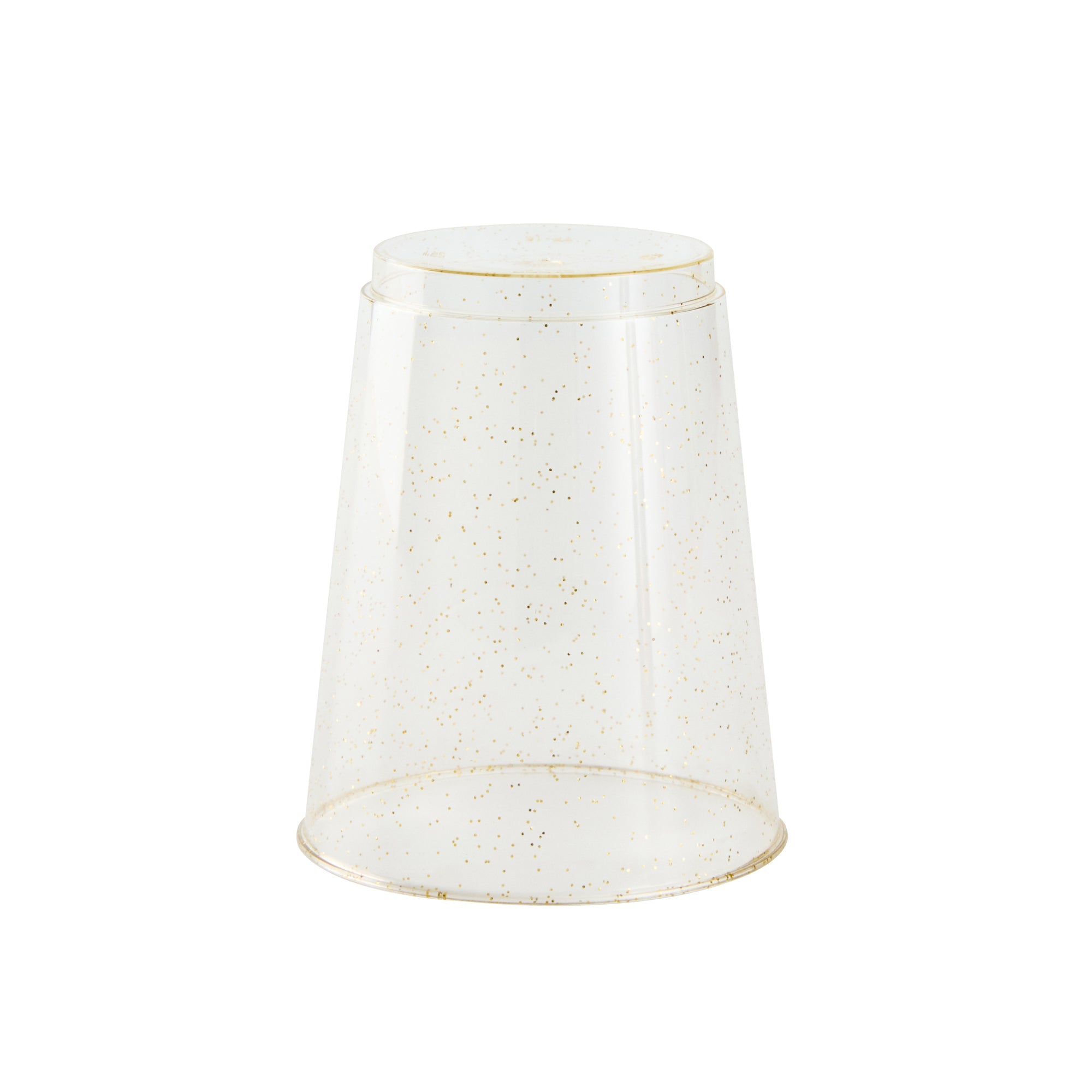 Chef 101 10 oz Gold Glitter Plastic Tumbler - 3" x 3" x 3 3/4" - 20 count box