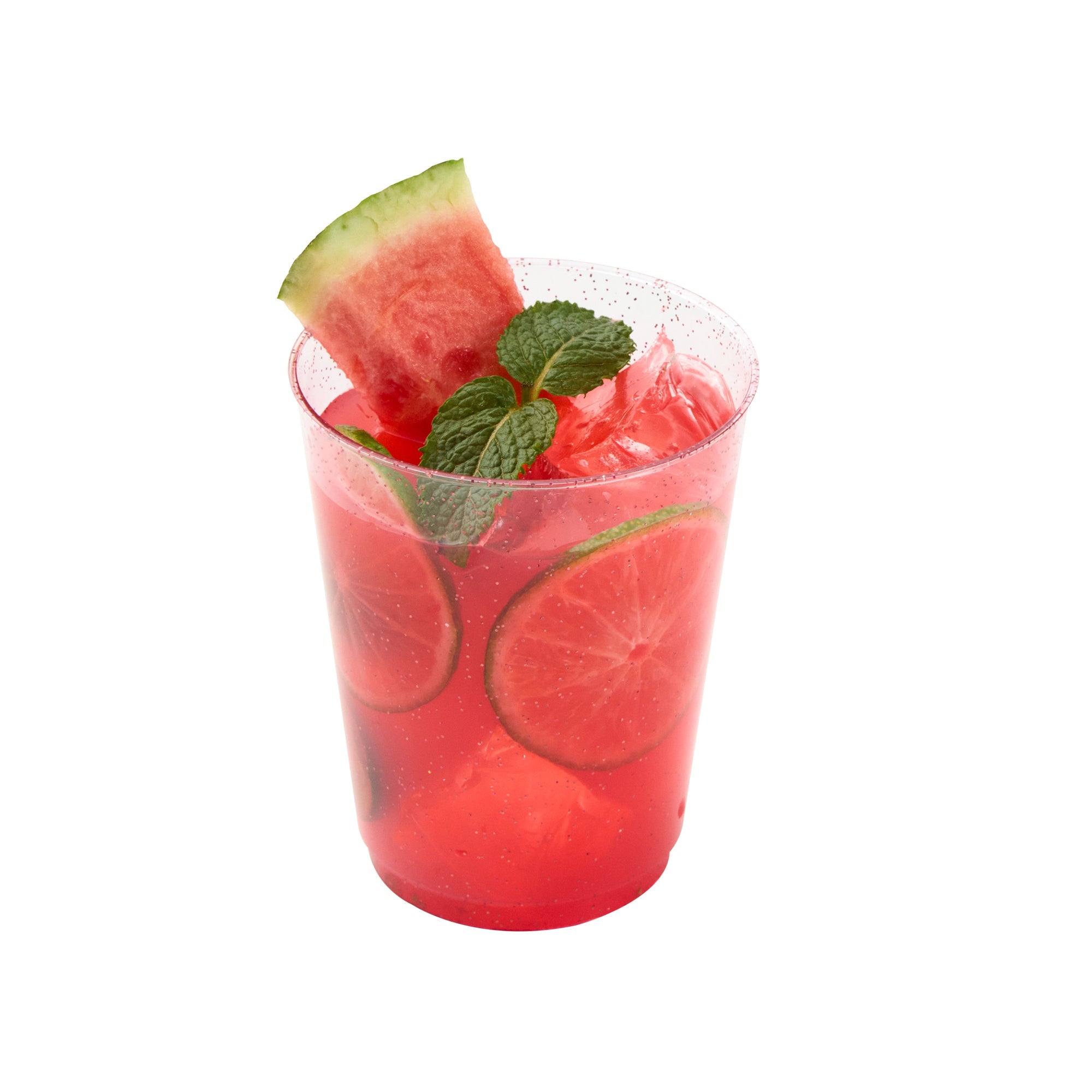 Chef 101 10 oz Pink Glitter Plastic Tumbler - 3" x 3" x 3 3/4" - 20 count box
