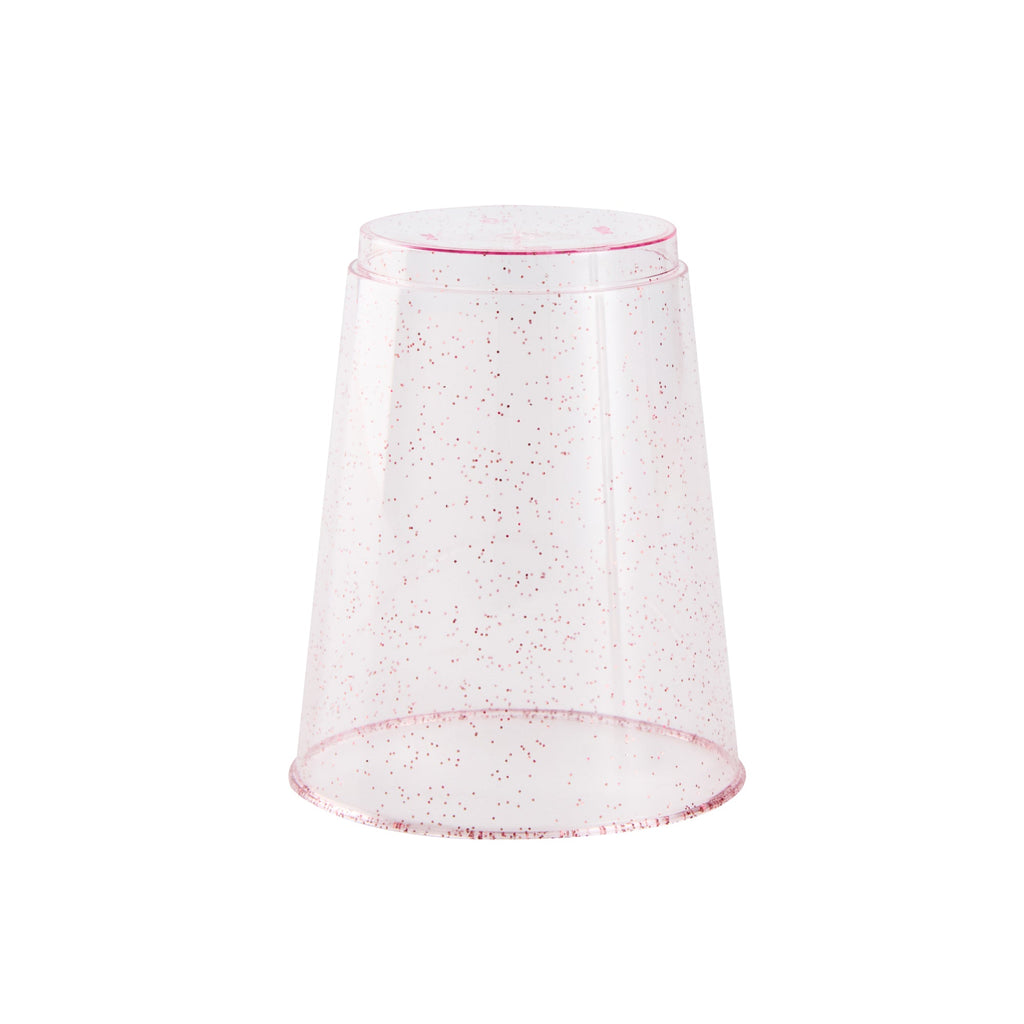 Chef 101 10 oz Pink Glitter Plastic Tumbler - 3" x 3" x 3 3/4" - 20 count box