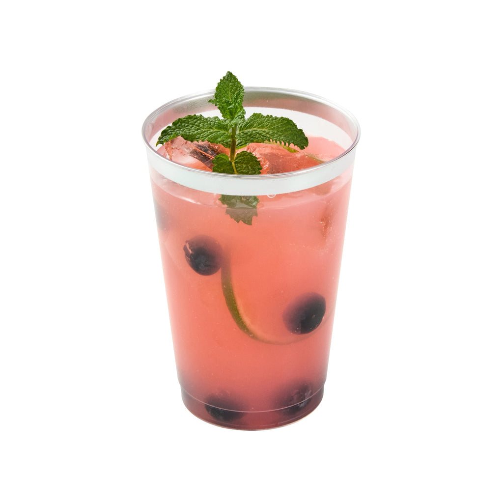Chef 101 12 oz Clear Plastic Tumbler - with Silver Rim - 3" x 3" x 4 1/4" - 20 count box