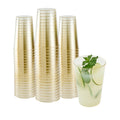 Chef 101 12 oz Gold Glitter Plastic Tumbler - 3" x 3" x 4 1/4" - 500 count box