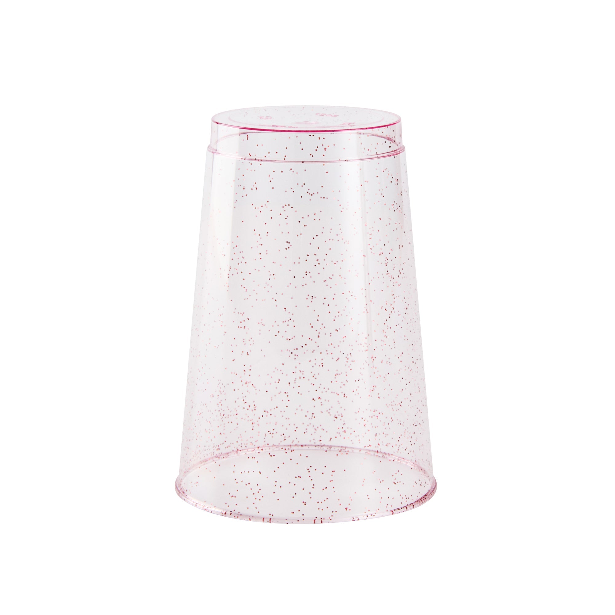 Chef 101 12 oz Pink Glitter Plastic Tumbler - 3" x 3" x 4 1/4" - 500 count box