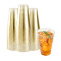Chef 101 14 oz Gold Glitter Plastic Tumbler - 3 1/4" x 3 1/4" x 4 3/4" - 20 count box