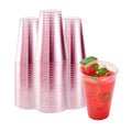 Chef 101 14 oz Pink Glitter Plastic Tumbler - 3 1/4" x 3 1/4" x 4 3/4" - 20 count box
