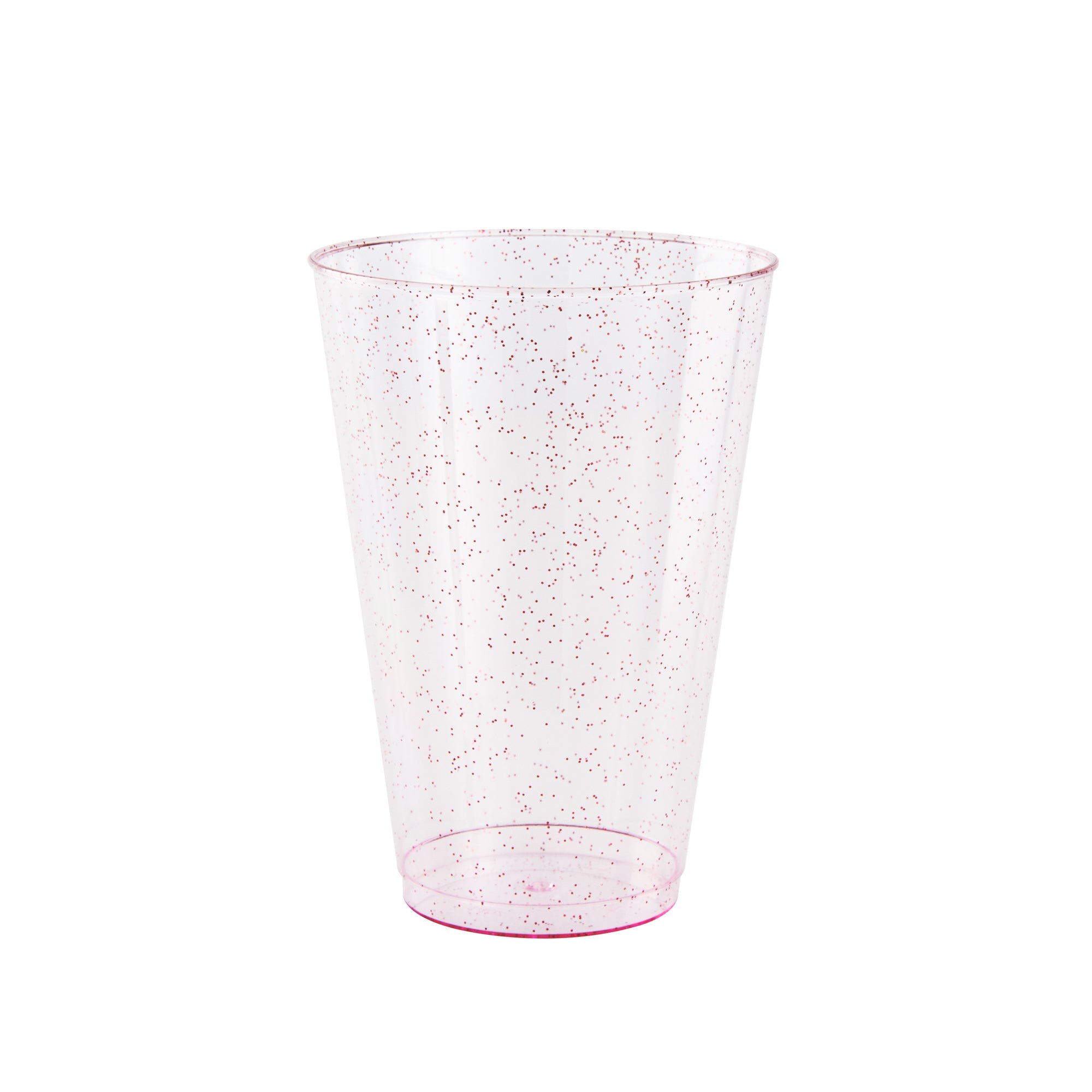 Chef 101 14 oz Pink Glitter Plastic Tumbler - 3 1/4" x 3 1/4" x 4 3/4" - 500 count box