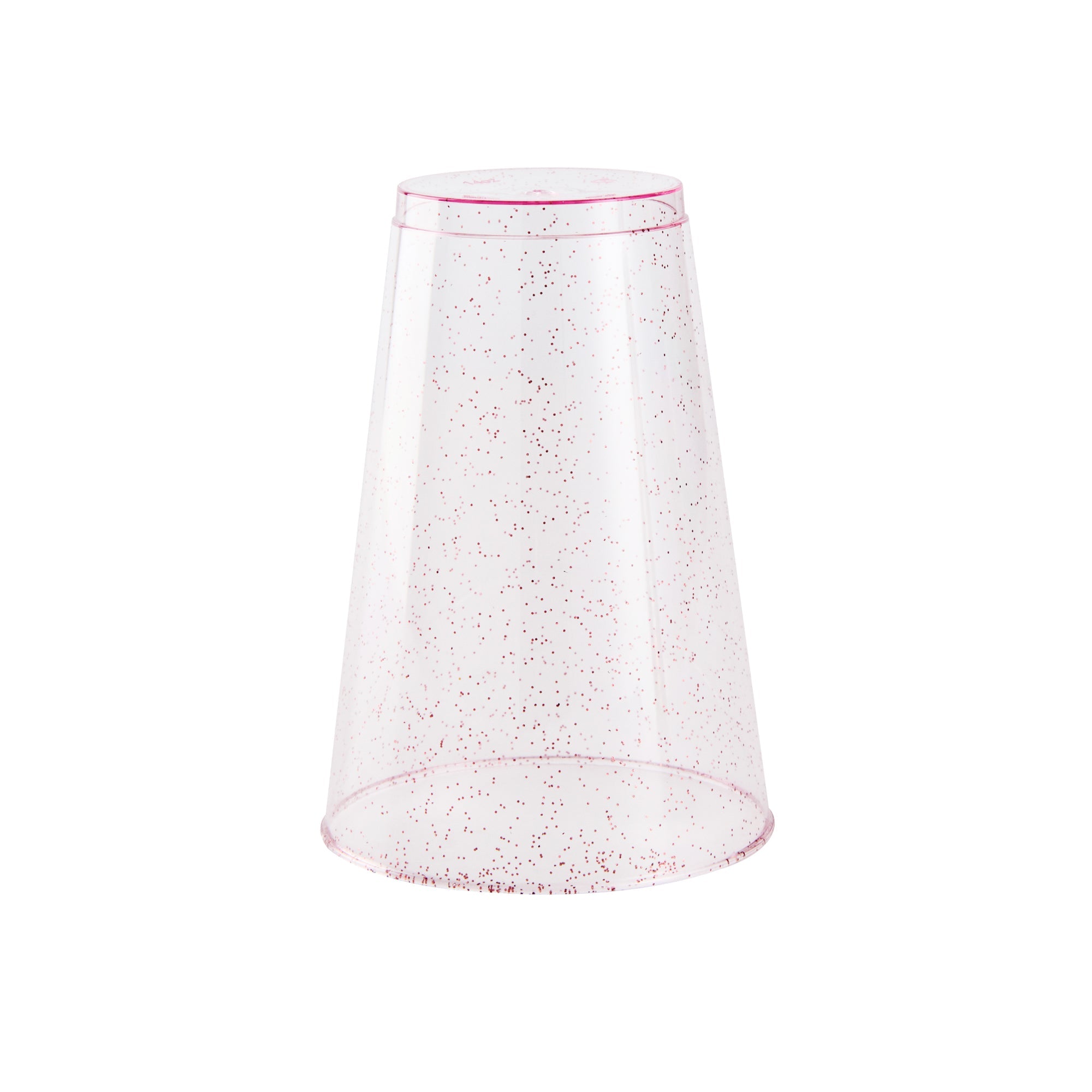 Chef 101 14 oz Pink Glitter Plastic Tumbler - 3 1/4" x 3 1/4" x 4 3/4" - 500 count box