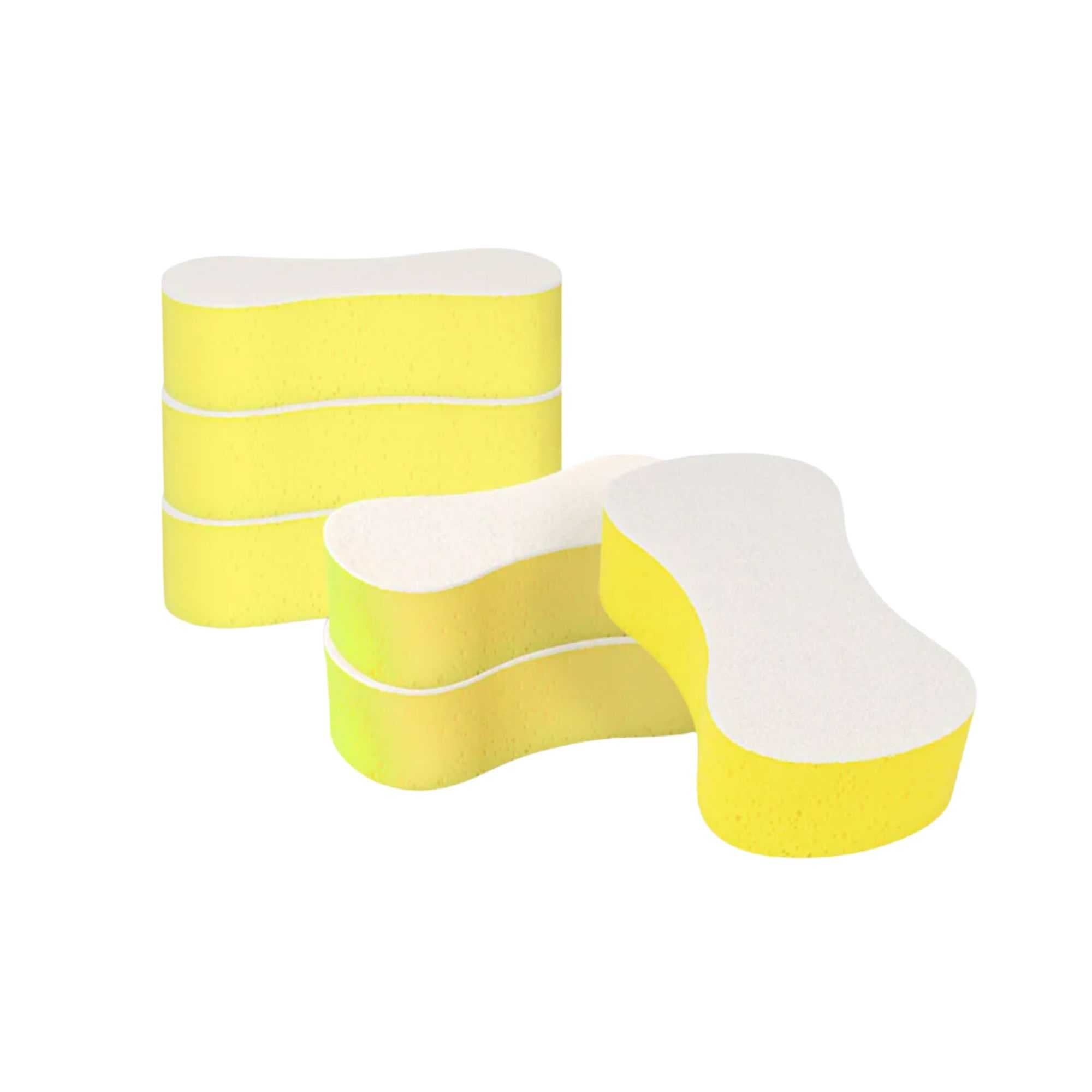Clean Tek Professional Jumbo Yellow Sponge / White Light-Duty Scouring Pad Combo - 9 1/2" x 5" x 2 3/4" - 100 count box