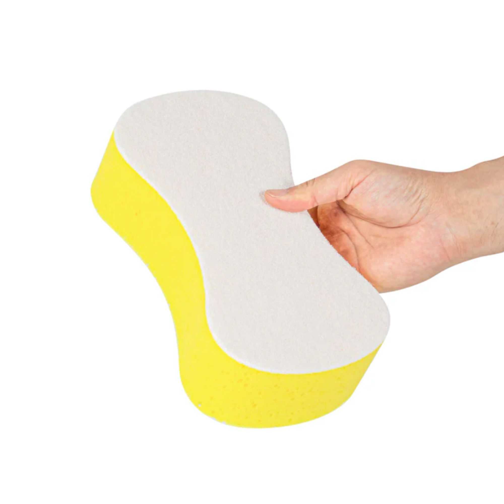 Clean Tek Professional Jumbo Yellow Sponge / White Light-Duty Scouring Pad Combo - 9 1/2" x 5" x 2 3/4" - 100 count box