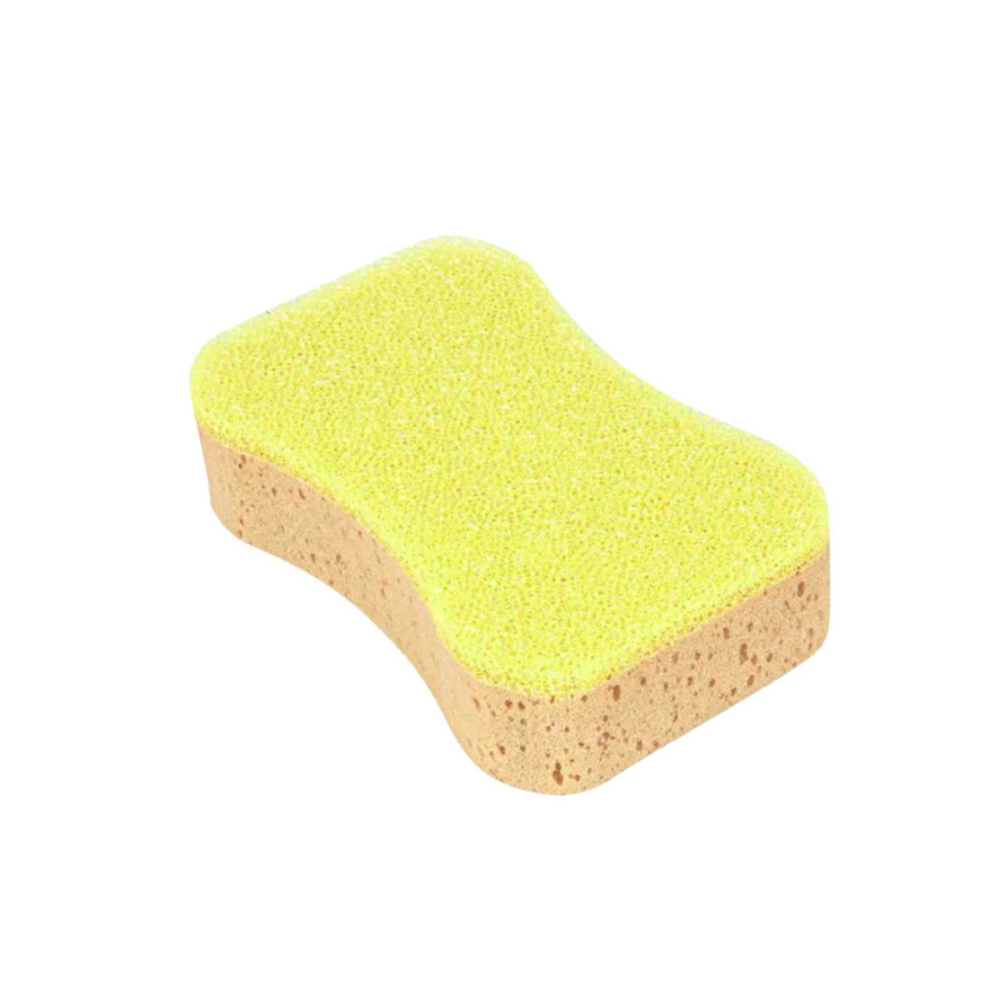 Clean Tek Professional Jumbo Beige Grip Sponge / Yellow Scouring Pad Combo - 7 3/4" x 5" x 2 1/4" - 1 count box