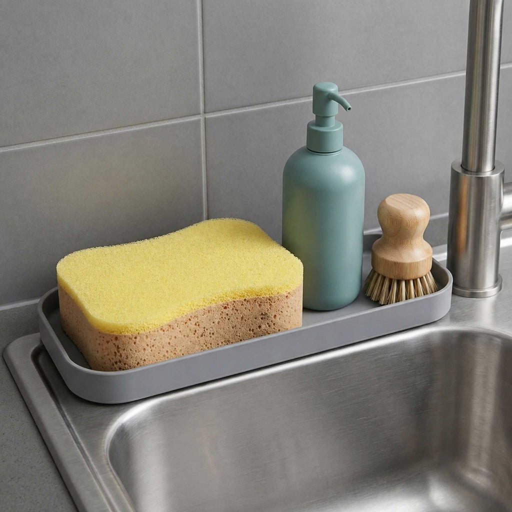 Clean Tek Professional Jumbo Beige Grip Sponge / Yellow Scouring Pad Combo - 7 3/4" x 5" x 2 1/4" - 1 count box