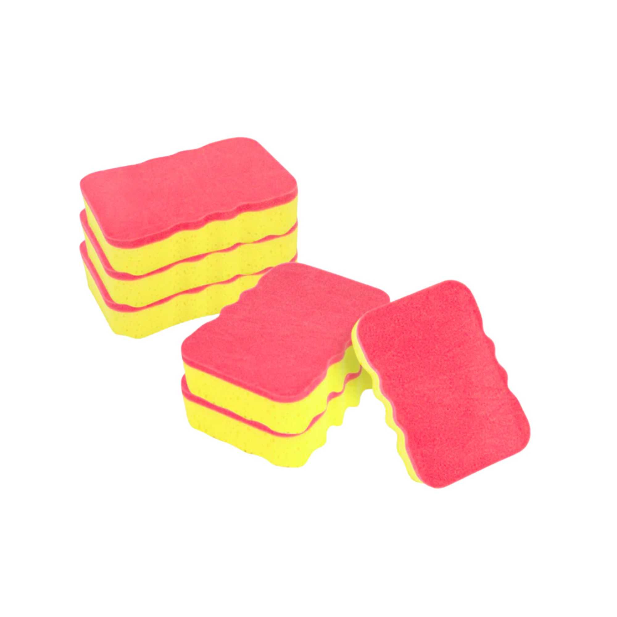 Clean Tek Professional Jumbo Yellow Grip Sponge / Red Scouring Pad Combo - 7 1/2" x 5" x 2" - 100 count box