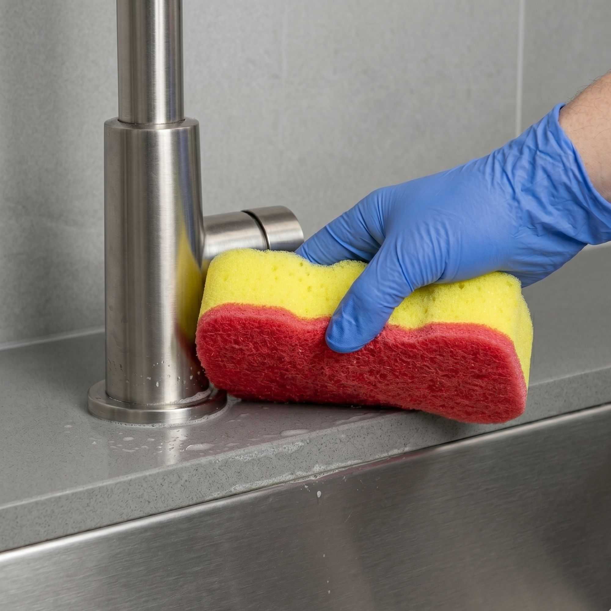 Clean Tek Professional Jumbo Yellow Grip Sponge / Red Scouring Pad Combo - 7 1/2" x 5" x 2" - 100 count box