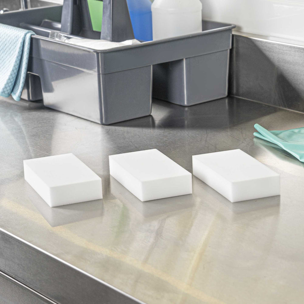 Clean Tek Professional White Eraser Sponge - 4 3/4" x 2 1/2" x 1" - 3 count box
