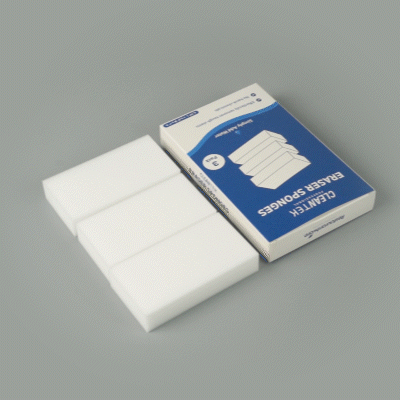 Clean Tek Professional White Eraser Sponge - 4 3/4" x 2 1/2" x 1" - 60 count box
