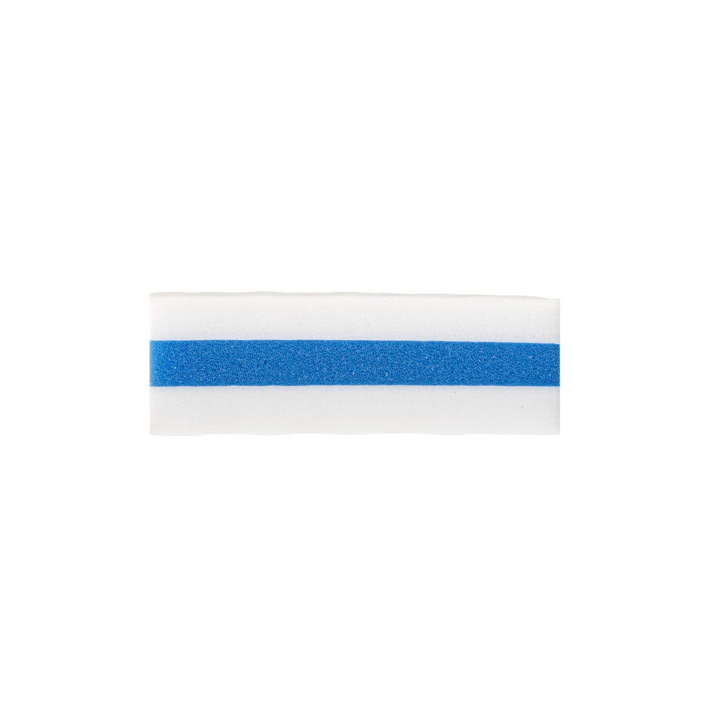 Clean Tek Professional White and Blue Triple Layer Melamine Eraser Sponge - 4 1/4" x 2 3/4" x 1 1/2" - 60 count box