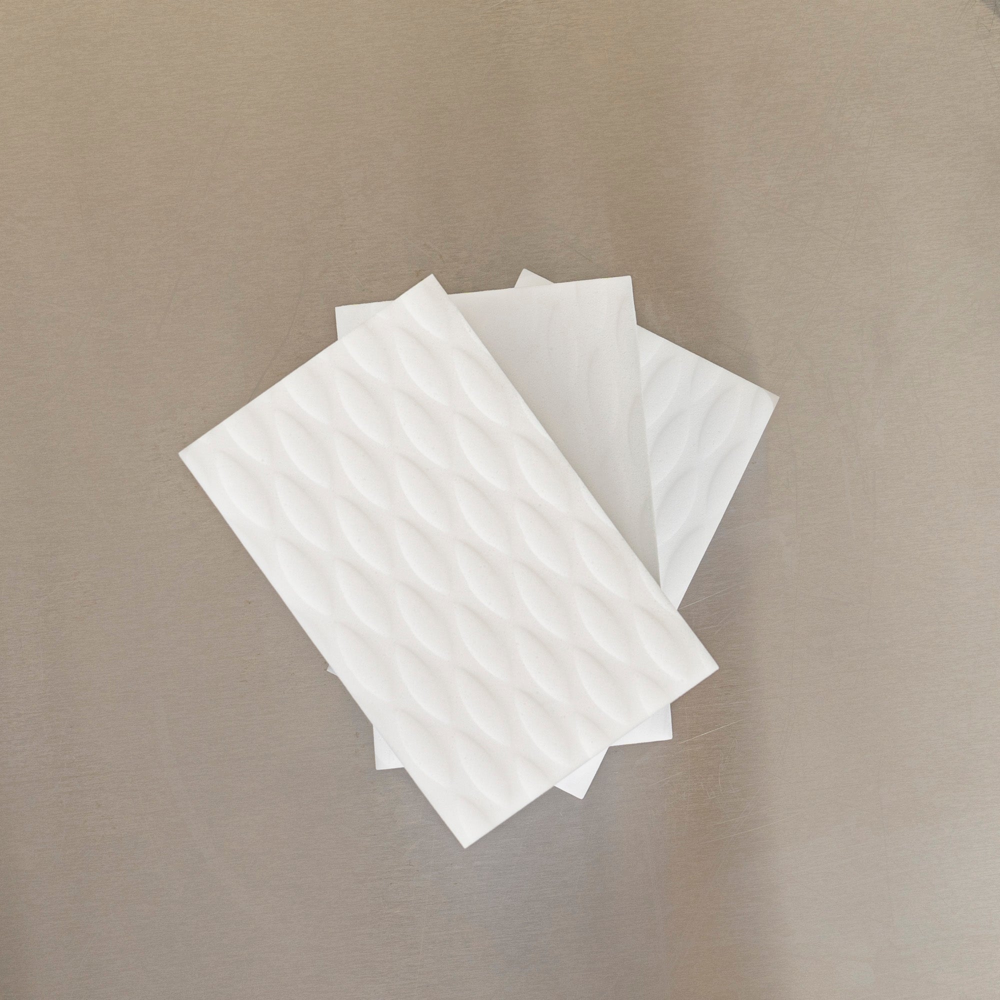 Clean Tek Professional White and Blue Triple Layer Melamine Eraser Sponge - 4 1/4" x 2 3/4" x 1 1/2" - 60 count box