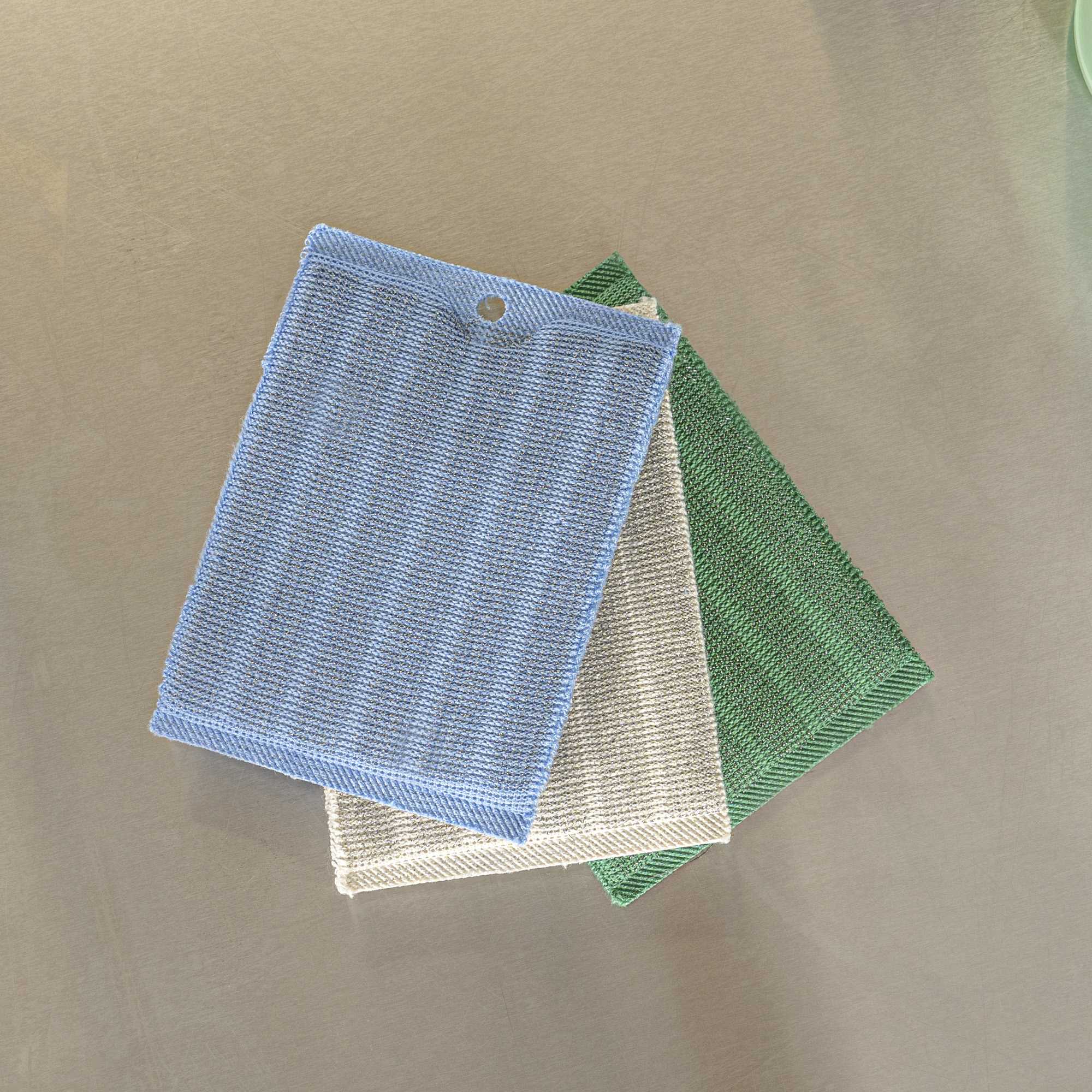 Clean Tek Professional Dual-Sided Heavy-Duty Multi-Purpose Scrub Sponge - Blue, Beige, and Green, Non-Scratch - 5 1/2" x 4" - 3 count box