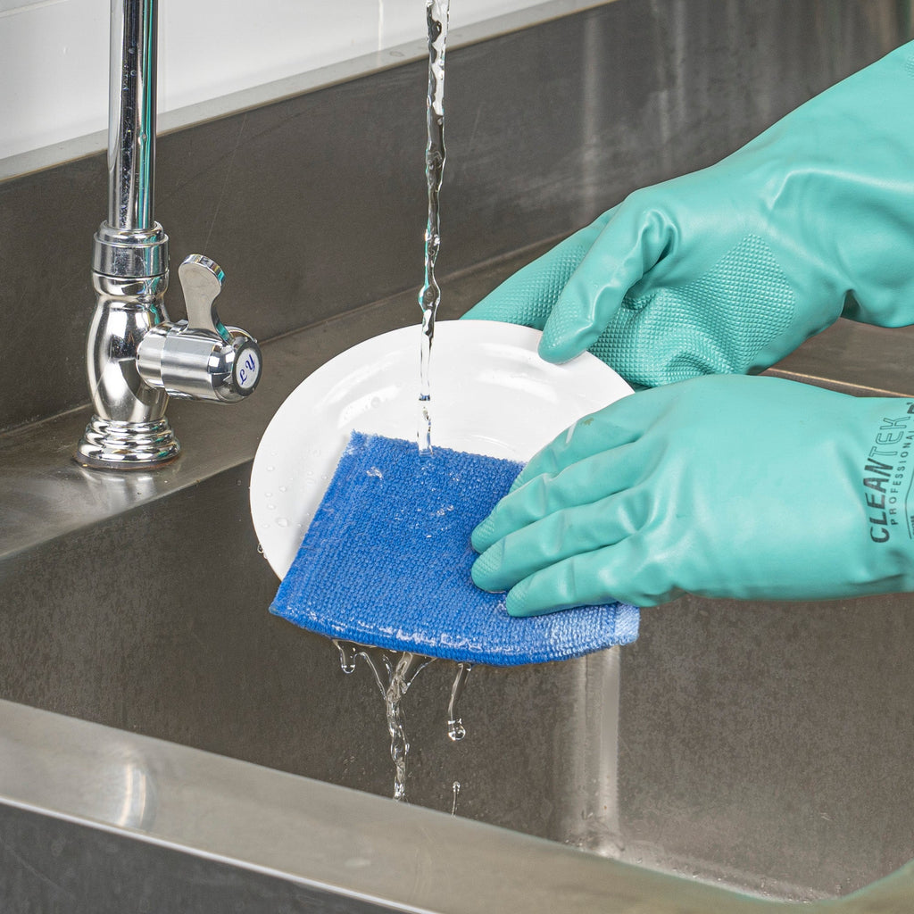 Clean Tek Professional Dual-Sided Heavy-Duty Multi-Purpose Scrub Sponge - Blue, Beige, and Green, Non-Scratch - 5 1/2" x 4" - 60 count box