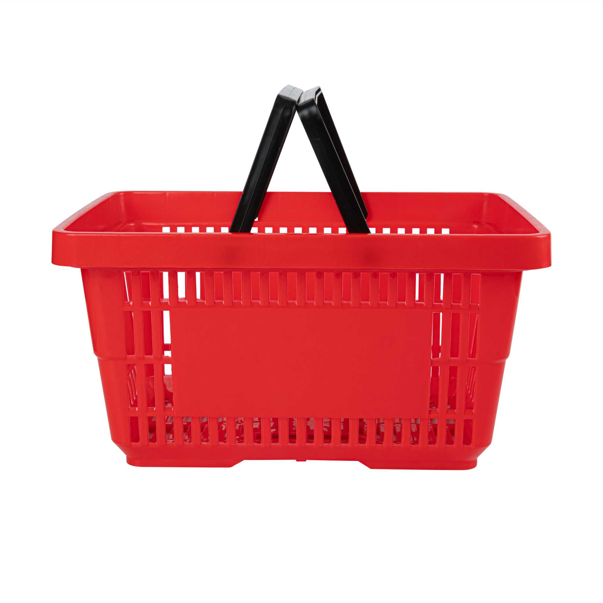 Shop Tek Red Plastic Grocery Market Shopping Basket - with Plastic Handles - 17" x 11 3/4" - 1 count box