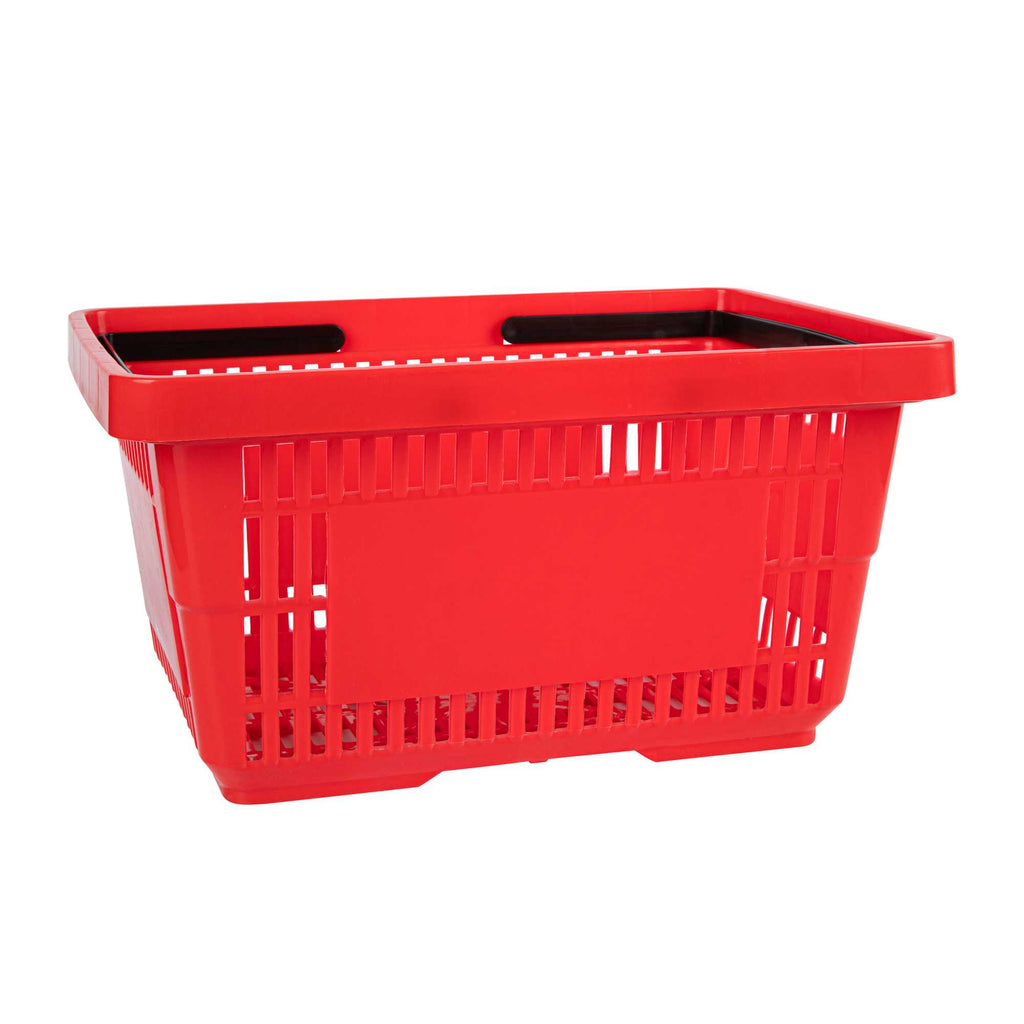 Shop Tek Red Plastic Grocery Market Shopping Basket - with Plastic Handles - 17" x 11 3/4" - 1 count box