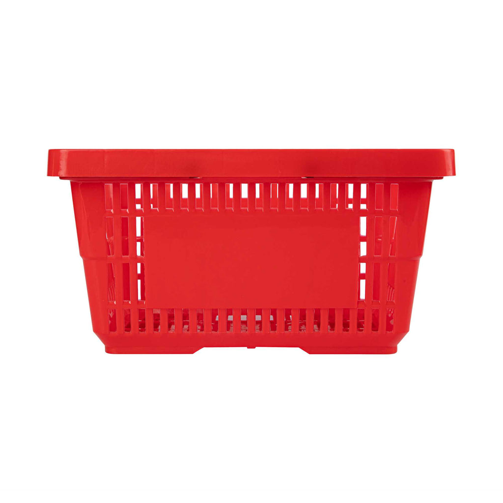 Shop Tek Red Plastic Grocery Market Shopping Basket - with Plastic Handles - 17" x 11 3/4" - 1 count box