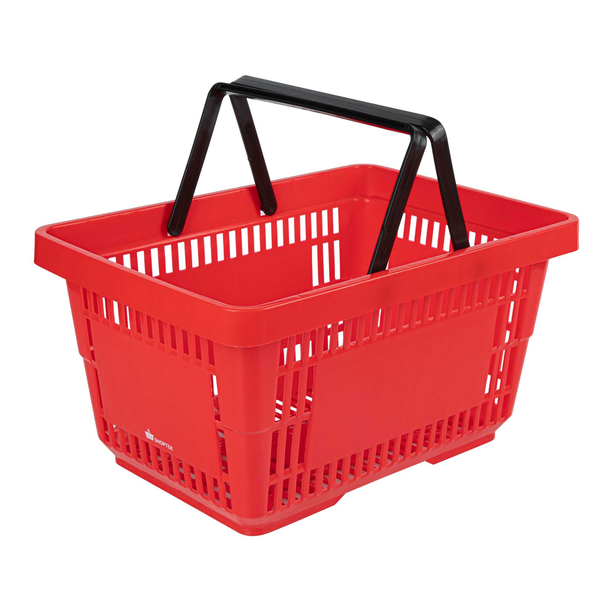 Shop Tek Red Plastic Grocery Market Shopping Basket - with Plastic Handles - 17" x 11 3/4" - 10 count box