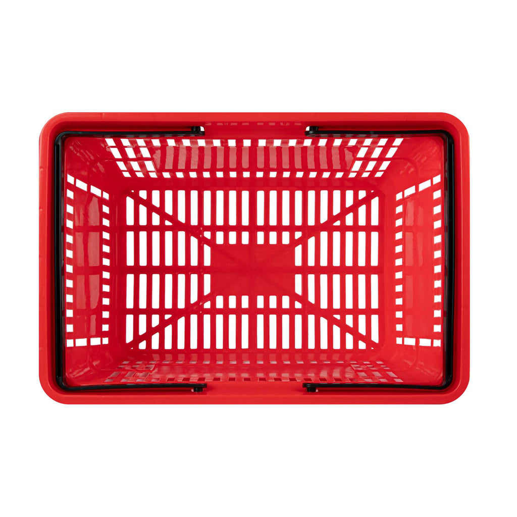 Shop Tek Red Plastic Grocery Market Shopping Basket - with Plastic Handles - 17" x 11 3/4" - 10 count box