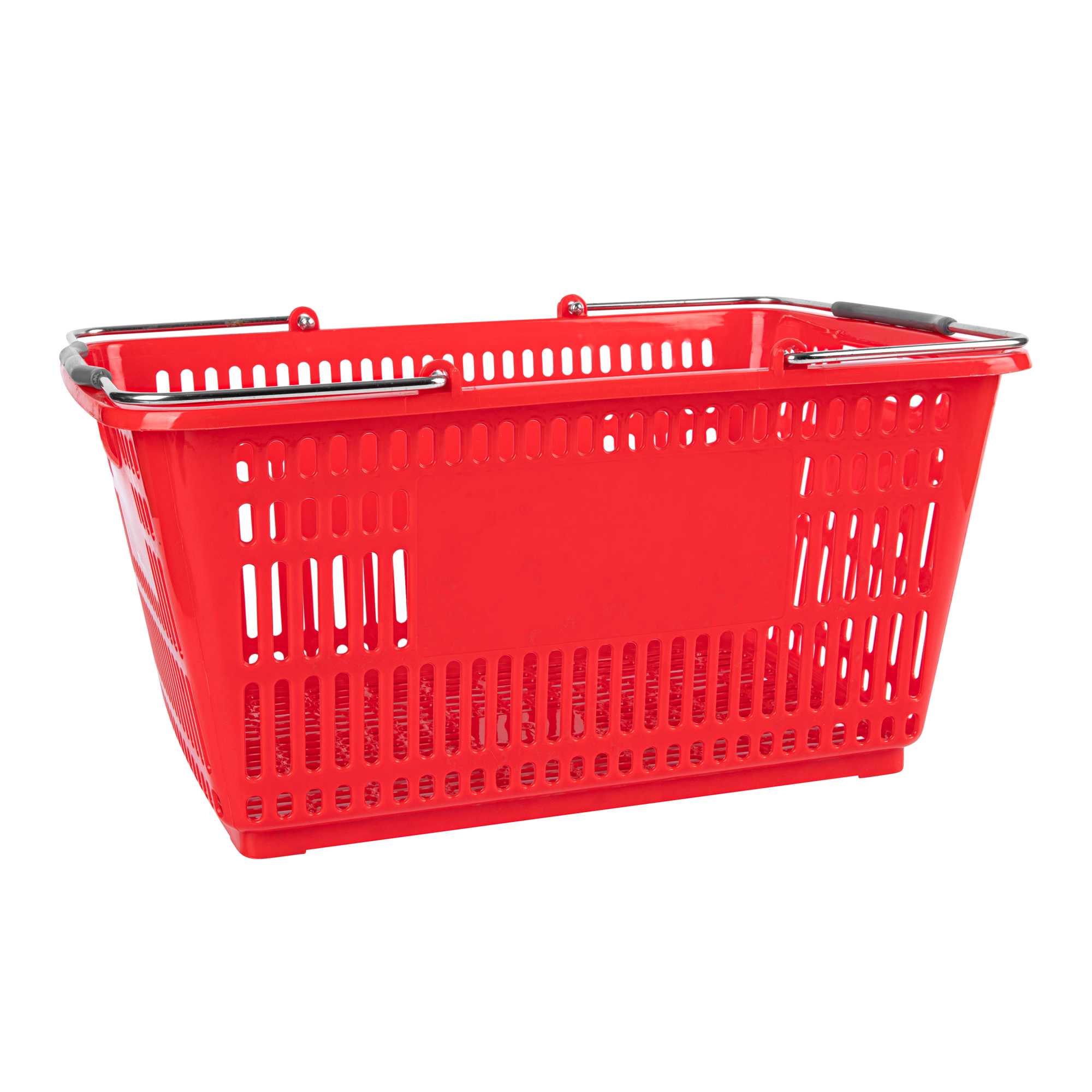 Shop Tek Red Plastic Grocery Market Shopping Basket - with Steel Handles - 19 1/4" x 13" - 1 count box