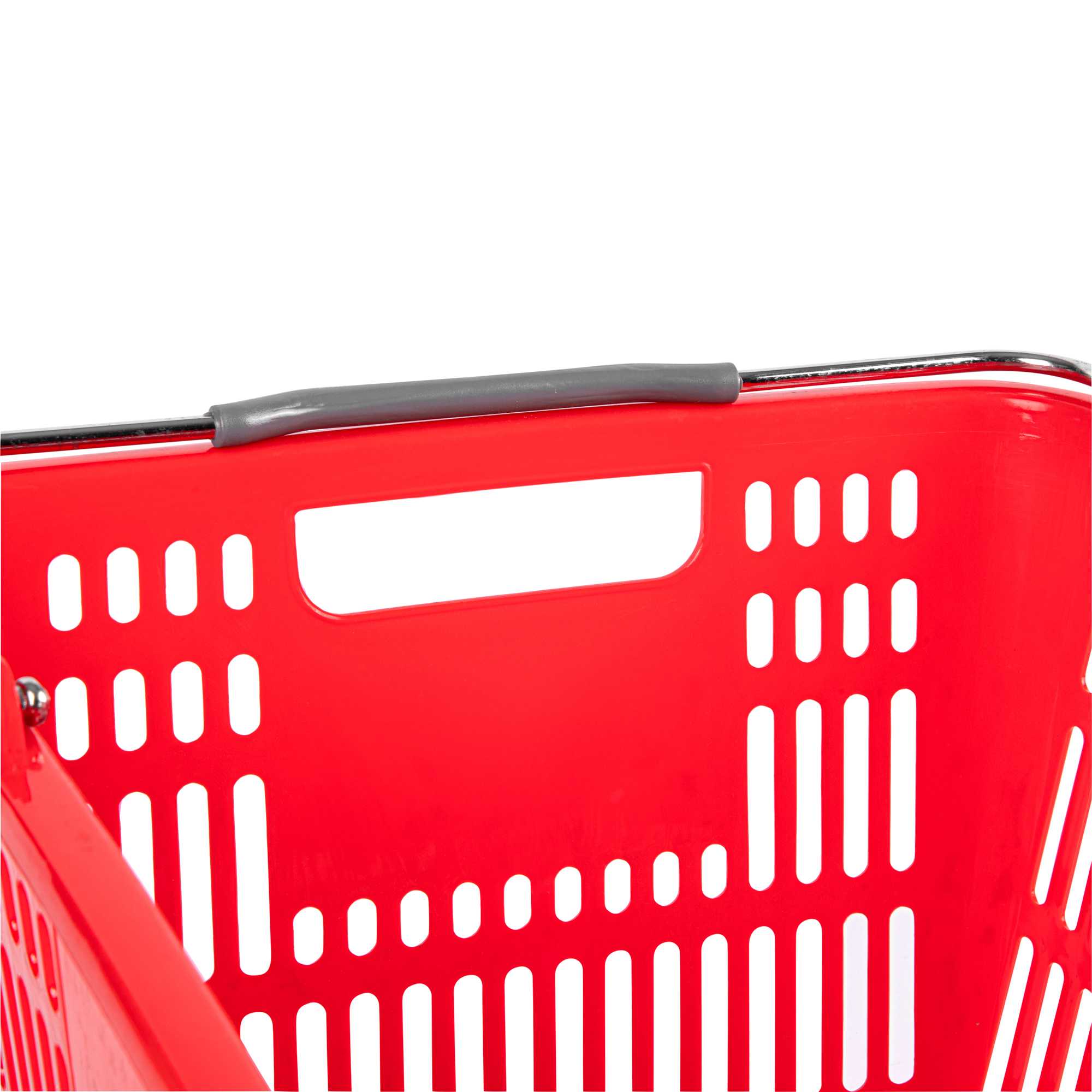 Shop Tek Red Plastic Grocery Market Shopping Basket - with Steel Handles - 19 1/4" x 13" - 1 count box