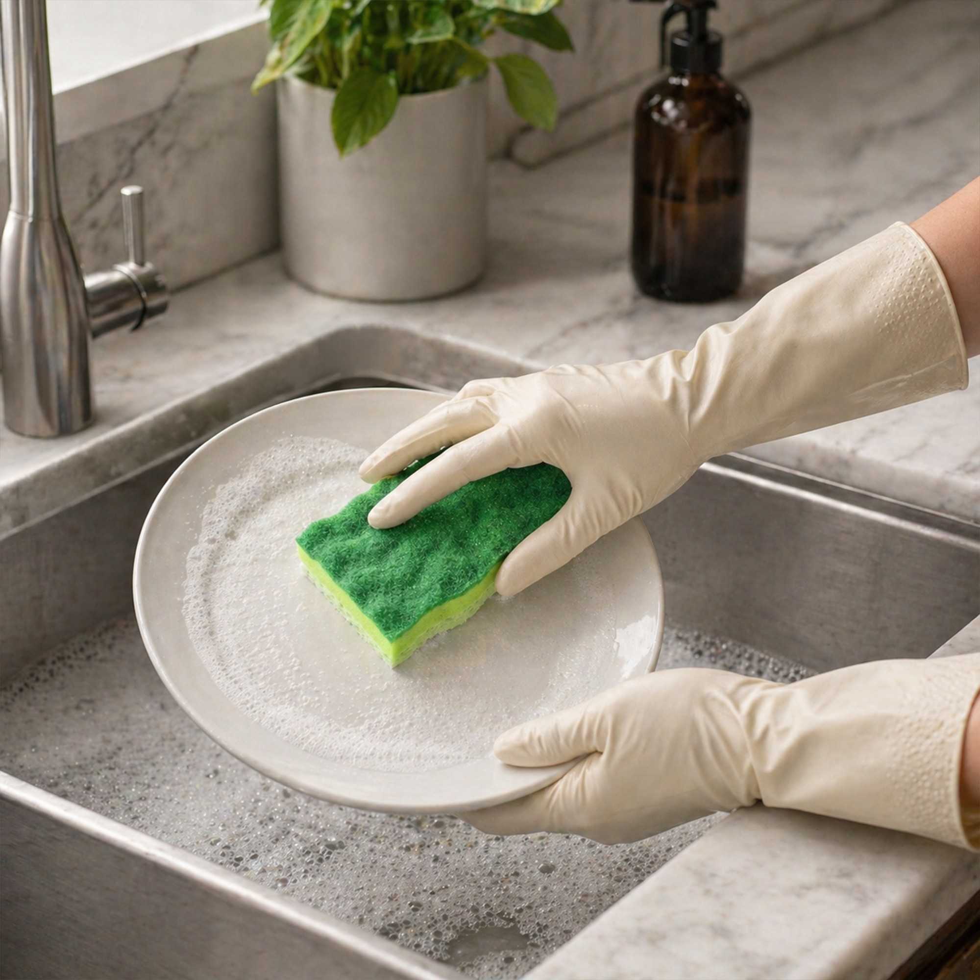 Clean Tek Professional All-Purpose Light and Dark Green Cellulose Scouring Sponge - Grooved - 4 1/2" x 2 1/2" x 1" - 3 count box