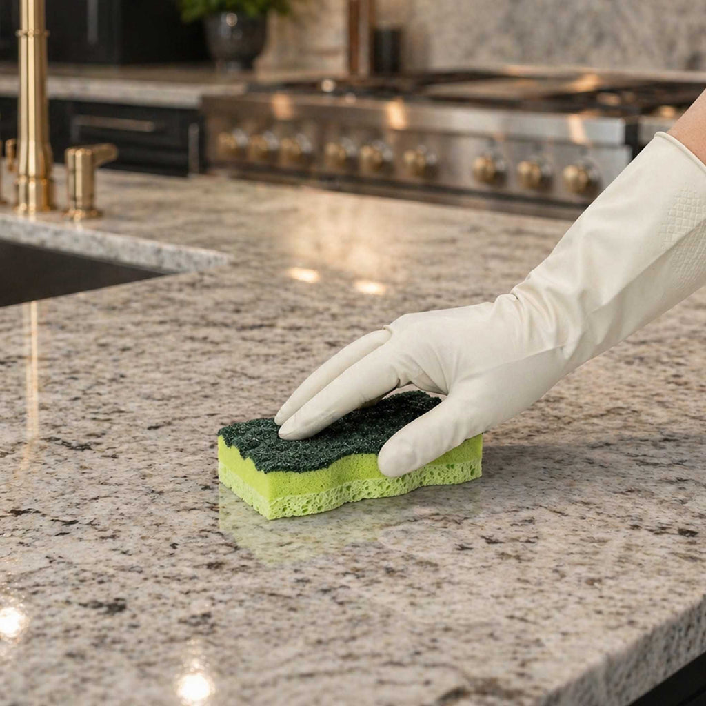 Clean Tek Professional Heavy-Duty Light and Dark Green Cellulose Scouring Sponge - Grooved - 4 1/2" x 2 1/2" x 1" - 60 count box