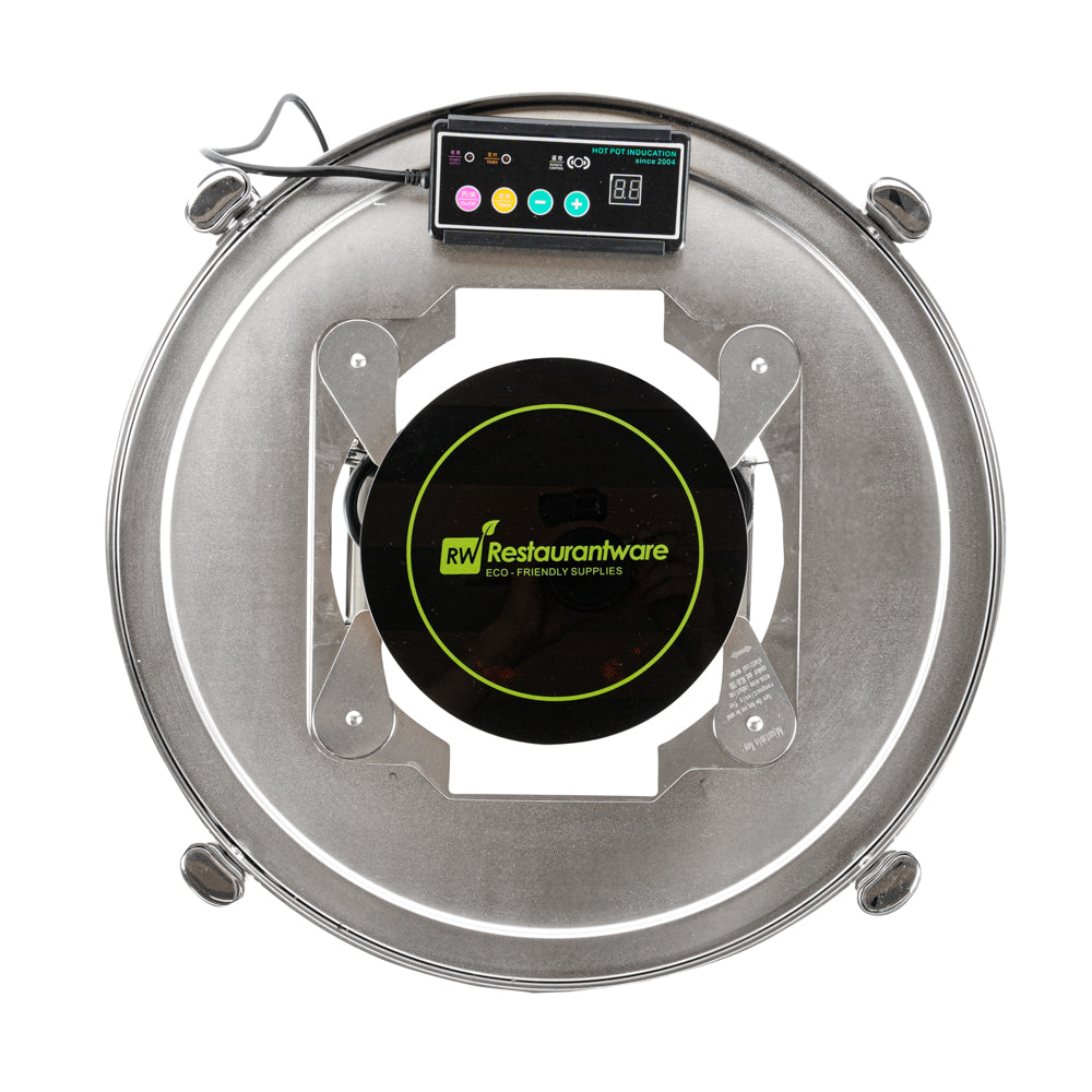 Met Lux Round Black Induction Warming Unit - For Compatible Chafers, 500W, Adjustable - 9 1/2" x 9 1/2" x 3" - 1 count box